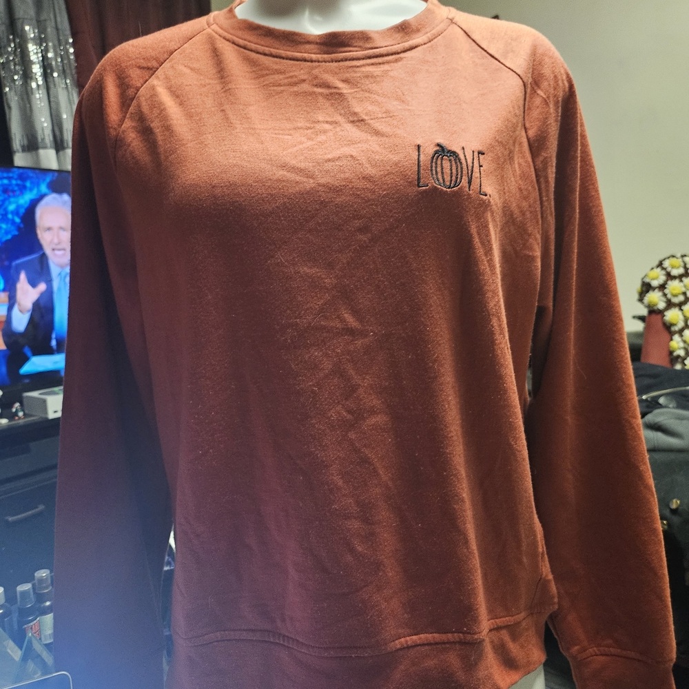 Rae Dunn Rust Crewneck Top
